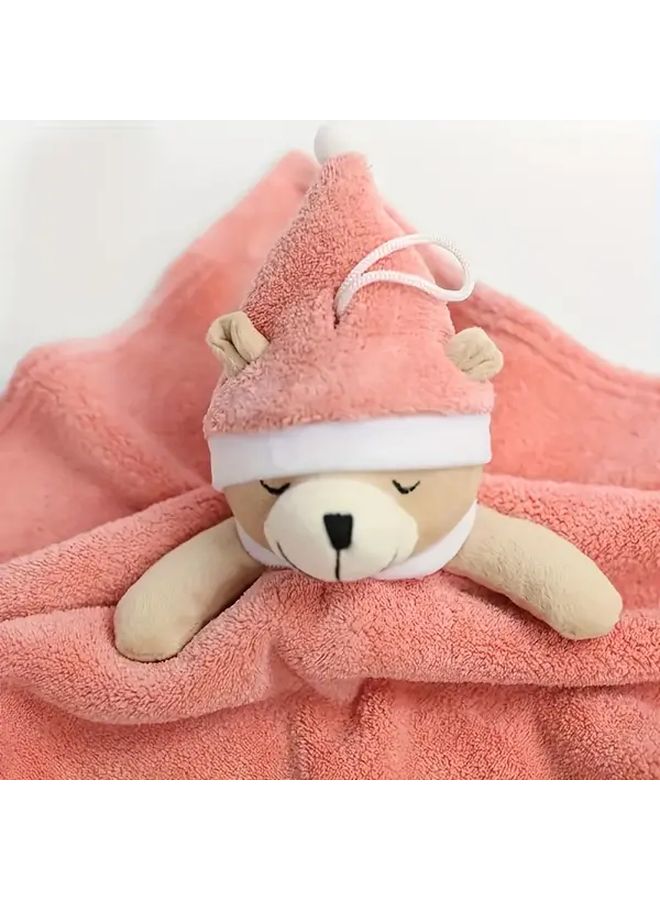 Blue Cartoon Bear Hand Towels Super Absorbent Quick Dry Microfiber Bath Kitchen Towels - Image 2